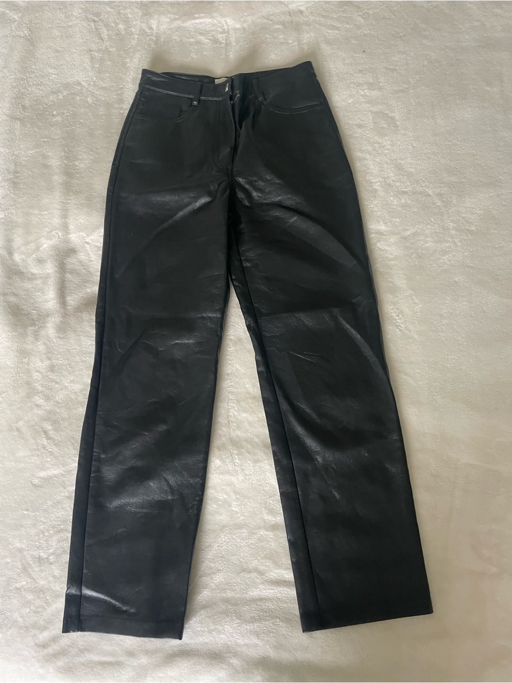 Wilfred Black Faux Leather Straight-Leg pants